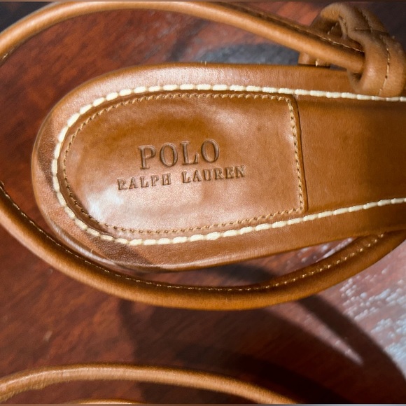 RALPH LAUREN POLO, BROWN, LEATHER, WOMEN’S DESIGNER HIGH-HEEL SANDALS  Size: 10B - Picture 10 of 13